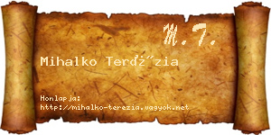 Mihalko Terézia névjegykártya